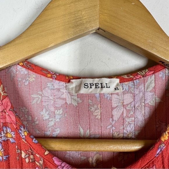 Spell and the Gypsy Meadowland Flutter Sleeve Mini Dress Poppy XS - Picture 9 of 10